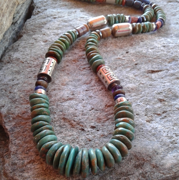 Jewelry - Sterling silver Green Turquoise multi NECKLACE